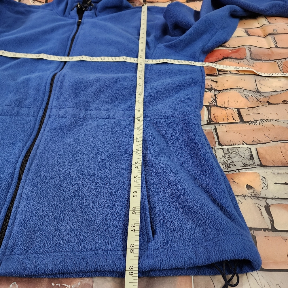 Land's End Hooded Fleece Coat Jacket Plus Women's XL 18-20 Blue Black - Picture 12 of 14